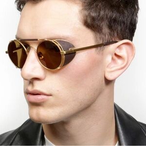 Oliver Goldsmith NEW Decades 1920s Round Gold Sunglasses